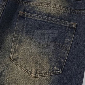 Pantalon déchiré pour homme avec cordon de serrage à la taille, en coton délavé, coupe décontractée, style streetwear, pour tous les jours - Product Image 4