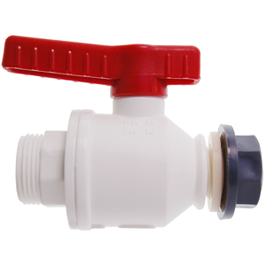 Robinet à bille à filetage mâle blanc pour le transfert de produits chimiques et de pétrole Burkle GmbH - Product Image 1