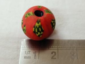 Cuentas de vidrio de comercio africano Millefiori rojo 6mm + tamaño Material de cristal suelto diseñadores de joyería africana tradicional Color blanco - Product Image 6