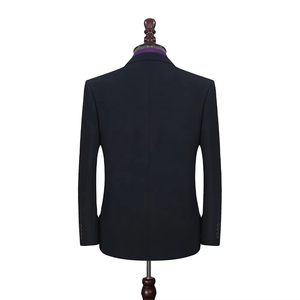 Costumes de mariage pour hommes de style italien, à simple boutonnage, à devant plat, respirants, anti-froissement, costume de soirée professionnel 2 pièces en polyester/coton - Product Image 2