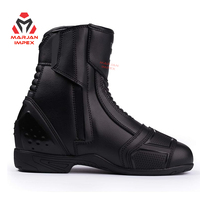 Bottes de course moto brodées personnalisables avec protection renforcée de la cheville, mi-mollet, fermeture éclair, qualité course, été/hiver
