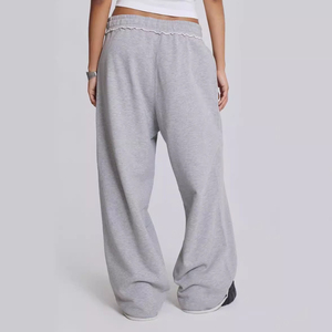 Streetwear personnalisé français Terry empilés pantalons de survêtement pour hommes coton Flare pantalons de survêtement unisexe surdimensionné jambe large Baggy pantalons de survêtement - Product Image 3