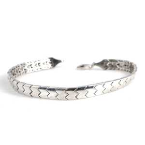 925 Sterling <b>Silver</b> Zigzag Pattern Fusion <b>Bracelet</b> Rhodium Plated Vintage Religious <b>Charm</b> <b>Bracelets</b> Gold Diamond Pearl Stones - Product Image 1
