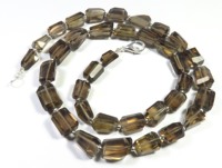 Collier de perles de quartz fumé naturel taillées en facettes, 36 pièces, 18 pouces, qualité supérieure, brunâtre, 10-13 mm, certifié brésilien