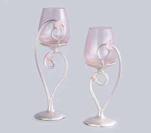 Stunning Silver Beautiful <b>Candle</b> Stand With Glass Ideal For Living Bedroom Dining Table And Centerpiece Decoration - Product Image 6