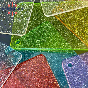 Feuille acrylique scintillante colorée personnalisée, épaisseur 3 mm, panneau acrylique transparent scintillant pour la signalisation, la décoration de meubles, l'affichage d'événements - Product Image 1