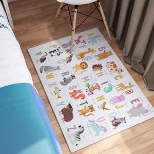 Animal <b>Alphabet</b> Kids Rug: Educational Nursery Playroom Carpet, <b>Printed</b> Rug,With Pile Soft Rug - Product Image 2