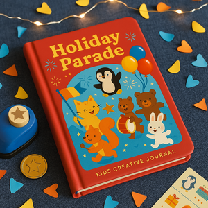 LABON Holiday Parade Journal créatif pour enfants avec personnages d'animaux festifs et carnet <span class=keywords><strong>de</strong></span> notes à couverture rouge pour le dessin et l'écriture - Product Image 4