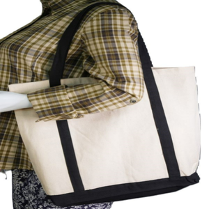 Large Capacity 100% Cotton <b>Canvas</b> Tote Bag High Quality Reusable Personalized Zipper Shoulder Closure Handled Shopping Bag for - Product Image 1