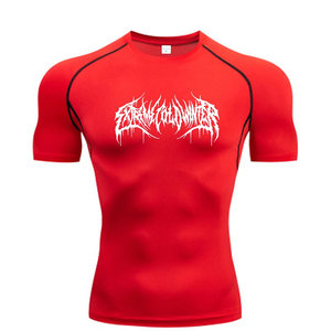 T-Shirt Estiva da Uomo per Fitness, Compressione a Maniche Corte, Traspirante, Asciugatura Rapida, in Cotone/Fibra di Bambù 200 Grammi, Stampa in Seta - Product Image 5