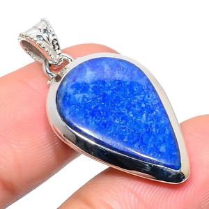 Bijoux en argent fait à la main de style Boho pendentif en argent 925 Sterling Lapis pierres précieuses tendance pendentif bijoux pour femmes cadeau pour elle - Product Image 1