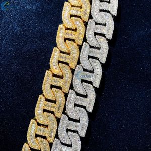 Luxe Moissanite Cubain Lien Chaîne Sharp Style Glacé Collier Pave Ensemble Hip Hop Bling Collier avec Boîte Fermoir Pour Hommes - Product Image 6