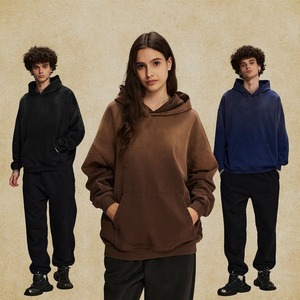 Hoodie Streetwear Personnalisé de Haute Qualité, Épais, Effet Délavé Vintage, Trous et Déchirures, en Tissu Bouclette 100% Coton, Hiver, Imprimé Numérique - Product Image 4