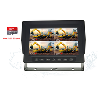 Monitor DVR Melia IP69K Resistente al Agua de 7 Pulgadas |   Grabadora de 4 Canales 1080P con Almacenamiento SD de 512 GB |   Sistema de cámara con vista nocturna de pantalla dividida para