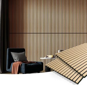 Sồi Slatted gỗ Veneer MDF Acoustic Panels với NRC 0.5 và 21 mét độ dày cho khách sạn hoặc <span class=keywords><strong>studio</strong></span> - Product Image 2