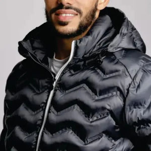 Veste d'hiver en toile matelassée de luxe, de haute qualité, imperméable, streetwear, fermeture éclair personnalisée sur le devant, vestes pour hommes - Product Image 5