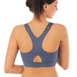 Soutien-gorge de sport de qualité professionnelle à maintien élevé pour femmes - Séchage rapide Spandex/Nylon Couleurs et logo personnalisables Soutien-gorge de sport pour femmes - Product Image 6