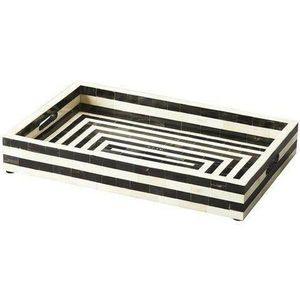 Bandeja con incrustaciones de huesos de diseño lujoso con patrones de diseño floral Bandeja para servir con incrustaciones de huesos de colores - Product Image 1