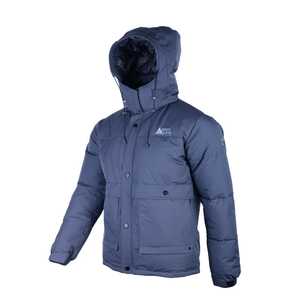 Veste cargo d'hiver pour homme Leppa, revêtement imperméable, imprimé vintage, coupe-vent, fermeture éclair, coque en nylon, rembourrage en duvet, col à capuche - Product Image 1