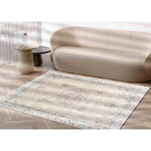 Tapis turc aux tons doux : Décoration antique, salon, bureau, tapis imprimé, tapis en chenille - Product Image 3