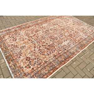 Tapis vintage 5,6 x 9,1 pieds, grand tapis turc, tapis oriental marron orangé - Product Image 2