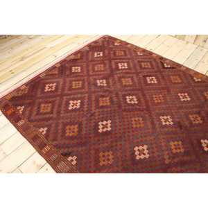 Tapis turc 5,8 x 10,8 pieds, grand tapis vintage, tapis en laine abstrait rouge - Product Image 4