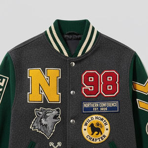 Veste de baseball en chenille brodée de haute qualité pour hommes, fabriquée par un fabricant OEM, chaude pour l'hiver, style streetwear, veste varsity pour hommes - Product Image 5