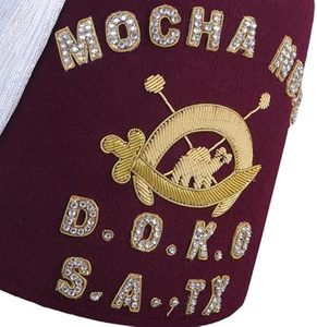 Dramatic Order Knights of Omar Fez Hat-Laine marron avec une rangée de strass et options de personnalisation Service OEM - Product Image 6
