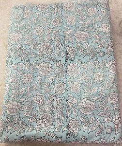 Vestido de tela Nomex para mujer y niño, estampado de bloque Floral turquesa, estampado a mano, diseño indio Sanganer, Top ligero de alta calidad - Product Image 1