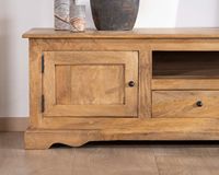 Meuble TV en bois de manguier de style campagnard chic de 180 cm Sarah-Design moderne pour salon, hôtel et chambre à coucher pour une utilisation en appartement