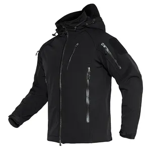 Latest Fashion Winter Solid Color Hooded Windbreaker <b>Jacket</b> Men <b>Lightweight</b> Windproof Breathable Anti Wrinkle Polyester/Cotton - Product Image 6
