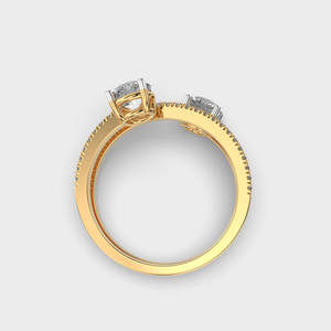 Anillo de compromiso romántico de oro sólido de 14 quilates de diamante cultivado en laboratorio de remolino de 1 quilate para boda, fiesta de aniversario nupcial - Product Image 3