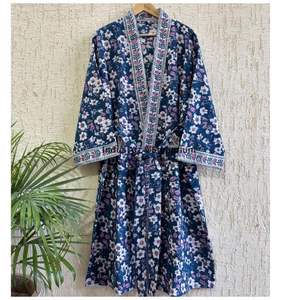 Peignoir en coton 60s imprimé à la main, collection été, vente en gros - Product Image 5