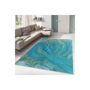 Alfombra con estampado Digital de mármol turquesa para adolescentes, patrón de pasillo rectangular para decoración de dormitorio y sala de estar, alfombra para el hogar - Product Image 1