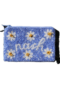 Monedero de cuentas bordado a mano CETTING ROWDY, hecho en India, para mujeres y niñas, con buenos colores y mini cremallera. - Product Image 2