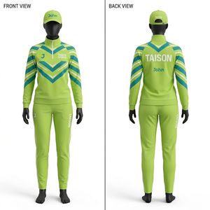 Survêtement d'entraînement de rugby pour femmes en polaire polyester GSM Premium vert olive avec empiècements aux épaules, broderie personnalisée et logo thermocollé - Product Image 4