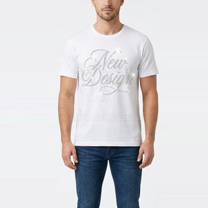 T-shirts pour hommes avec strass, design élégant et scintillant, tissu doux et confortable, adapté pour les tenues décontractées et à la mode - Product Image 3
