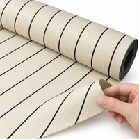 Papier peint MORLENX effet bois à lattes, flexible, rayures noires, revêtement mural pour la décoration intérieure de la maison et du bureau