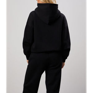 Chándal con capucha de 2 piezas de algodón pesado para mujer, ropa de jogging informal personalizada de Color sólido para invierno, moda para mujer - Product Image 2