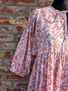 Vestido de verano con estampado de bloques a mano | Vestido de algodón | Estampado floral | Hecho a mano - Product Image 6