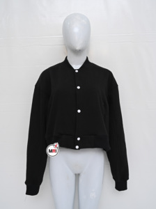 Premium 100% Cotton Fleece MRI Winter Coat High Quality Regular Sleeves Breathable Crop Style Jacket Crew Neck Button Decoration - Product Image 3