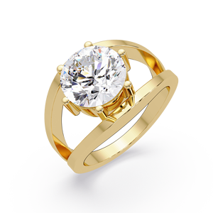 Bague de fiançailles solitaire à tige fendue avec diamant de laboratoire rond certifié IGI, en or massif 14K à six griffes, fabricant grossiste - Product Image 2