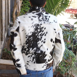 Custom Real Cow Skin Hair-On Fringe-Style Leather Jackets Handmade Western-Coat Cowgirl Style Real Cow-Skin Jackets - Product Image 2