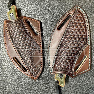 Funda de cuchillo para panqueques con madera, al por mayor precio de fábrica, funda de cuchillos de cuero mecanizada a mano, superventas - Product Image 3