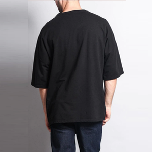 เสื้อยืดคอกลมแขนสั้นผู้ชายรุ่นใหม่ ผ้าฝ้าย 200 GSM สีพื้น เรียบง่าย สวมใส่สบาย ทรงหลวม แห้งเร็ว เป็นมิตรกับสิ่งแวดล้อม - Product Image 5