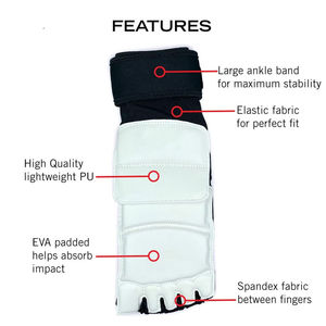 Protège-tibias en cuir unisexe de haute qualité pour le karaté et le kick-boxing – Équipement de protection du cou-de-pied en gros pour hommes et femmes dans le secteur des arts martiaux - Product Image 5