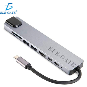 Hub USB 3.0 ad Alta Velocità con 8 Porte e Uscita Tipo C, Funzione Doppio Monitor, Trasferimento Dati, Realizzato in Lega di Alluminio, Disponibile - Product Image 1