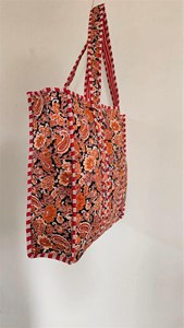Traditional Indian Kantha Quilting Hand Block Printed <b>Tote</b> <b>Bag</b> <b>Large</b> Casual Women's Trendy Custom <b>Bag</b> for Summer - Product Image 2