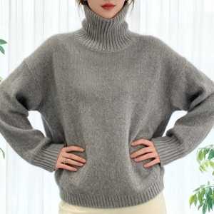 Pull en laine à manches longues pour femme, col rond, tricot torsadé, uni, hiver, automne - Product Image 3