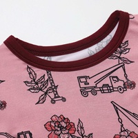 Ensemble de vêtements pour bébés et enfants, t-shirt en jersey imprimé à col rond, couleur unie, manches courtes, 100% coton, style décontracté